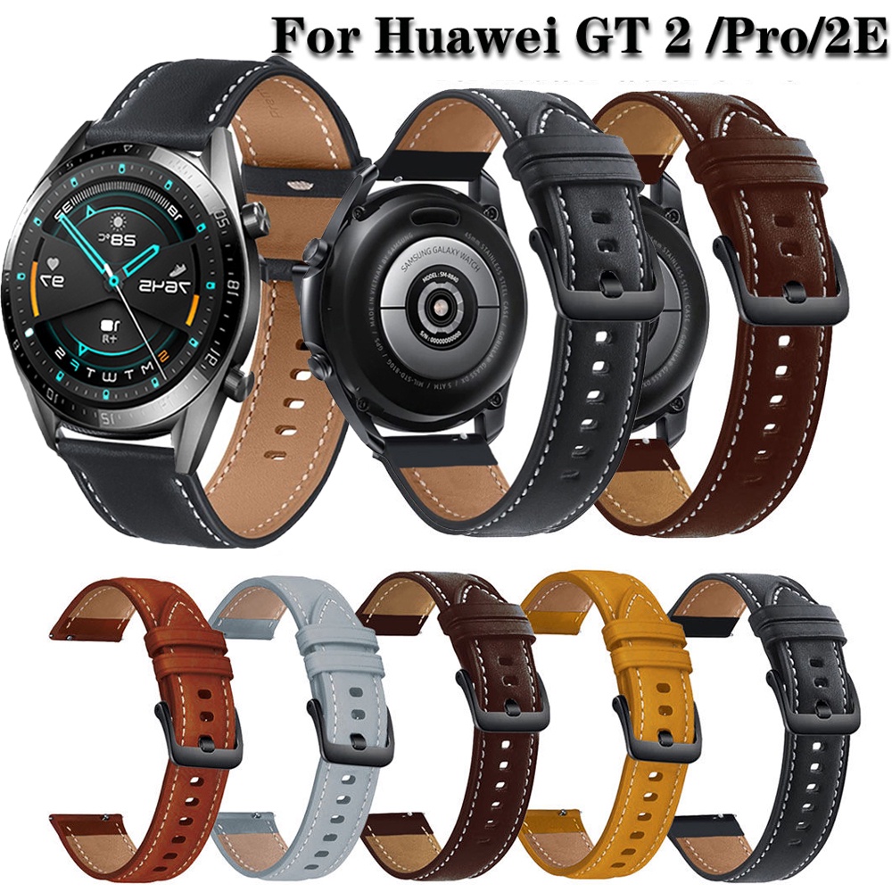 Correa de CUERO para HUAWEI WATCH GT2 46MM - GT2 PRO - Marron