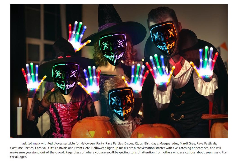 Un par de guantes LED manos libres con linterna brillante, antorcha de alto  lúmenes, para deportes al aire libre, deportes, Halloween, cosplay