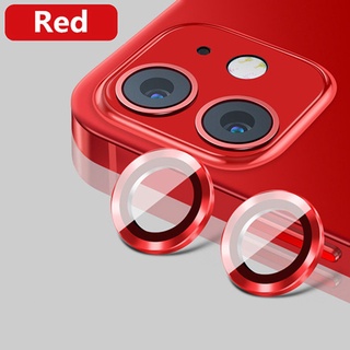 Protector De Lente Camara Compatible Iphone 11/12/12mini Aro De Metal Rojo