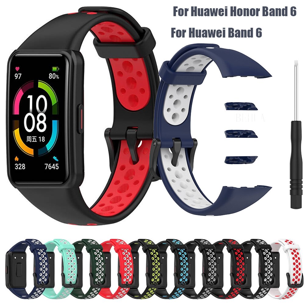 Correa Para Huawei Honor Band 6 y Huawei Band 6 Deportiva Silicon Rojo