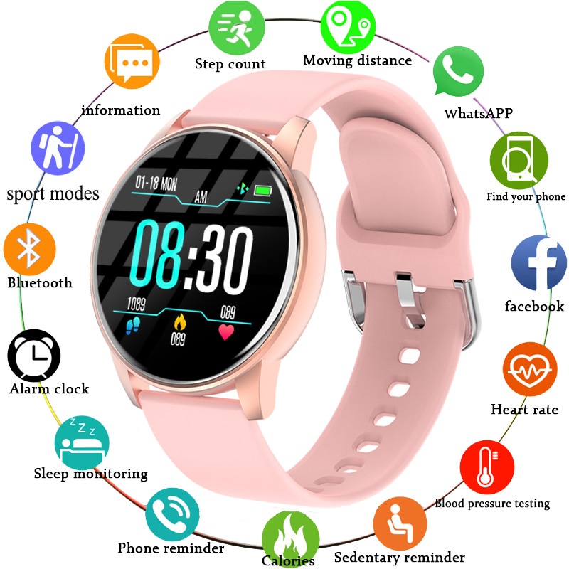 Smartwatch Redondo Para Mujer Bluetooth Inteligente iPhone