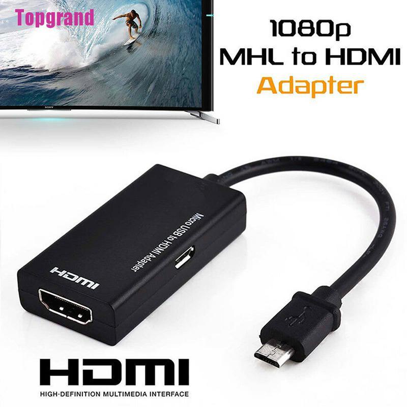 Topgrand] cable Adaptador Micro USB 2.0 A HDMI HDTV TV HD Para Samsung LG  S7 cell
