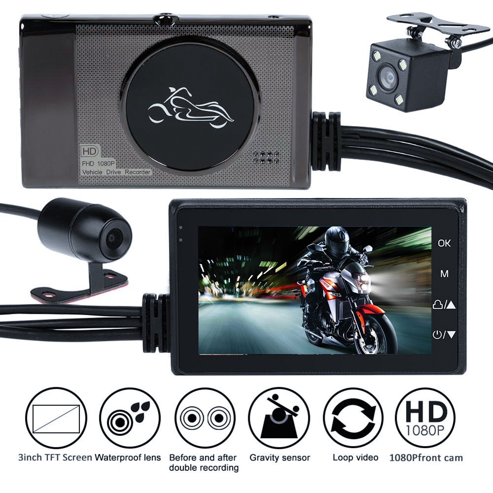 Waterproof Recorder Dashcam Moto Dual Lens 1080P Camara Para Casco De Moto  Wifi Camera Motorcycle Dvr