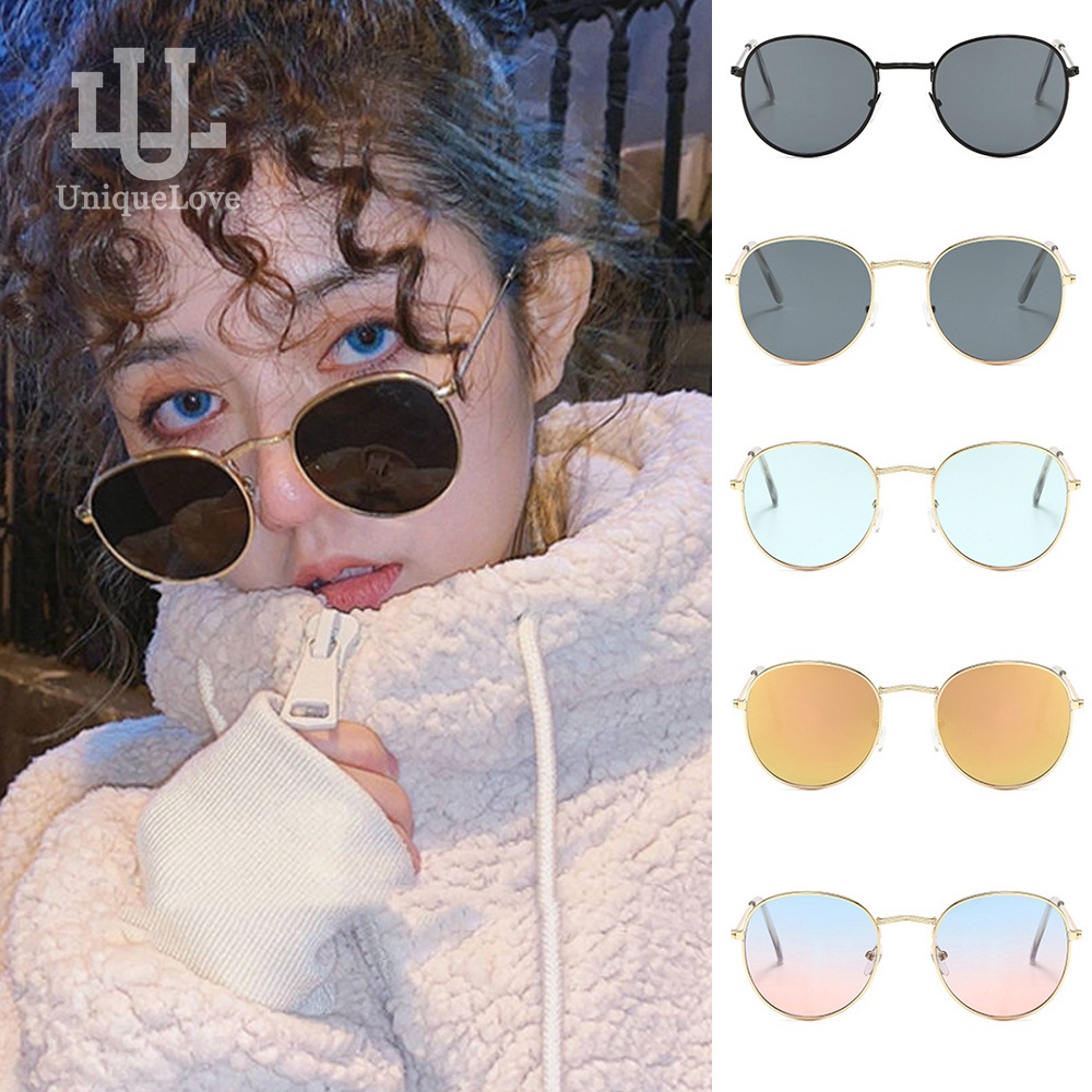 Lentes De Sol Clasicos Redondos Con Marco De Metal Para Mujer Shopee Colombia