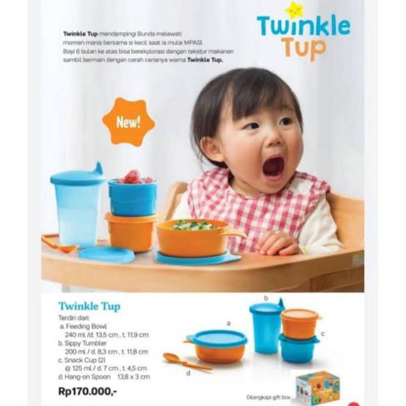 Twinkle TUP - juego de vajilla de bebé Tupperware Original bebé Set de  regalo conjuntos de alimentación de bebé