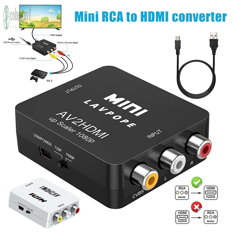 Conversor RCA a HDMI para conectar la WII MINI a una TV o proyector HDMI 