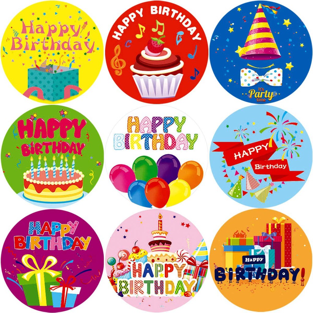 50 pegatinas de cumpleaños para fiestas de cumpleaños para niños, adultos,  suministros escolares, calendario de recompensa, tarjeta de cumpleaños :  : Juguetes y juegos