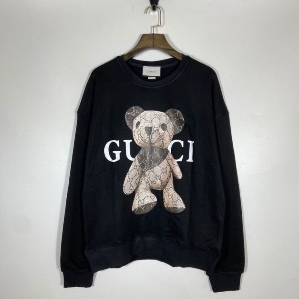 Estilo De Tendencia GUCCI Sudadera Con Capucha De Algodon Puro Con Cuello Redondo Impreso Para Hombres Shopee Colombia