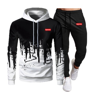 Supreme Otoño Hombres Ropa Deportiva Sudaderas Con Capucha De Pantalones De Hombre Traje De Pista Chándal 0091 | Shopee Colombia