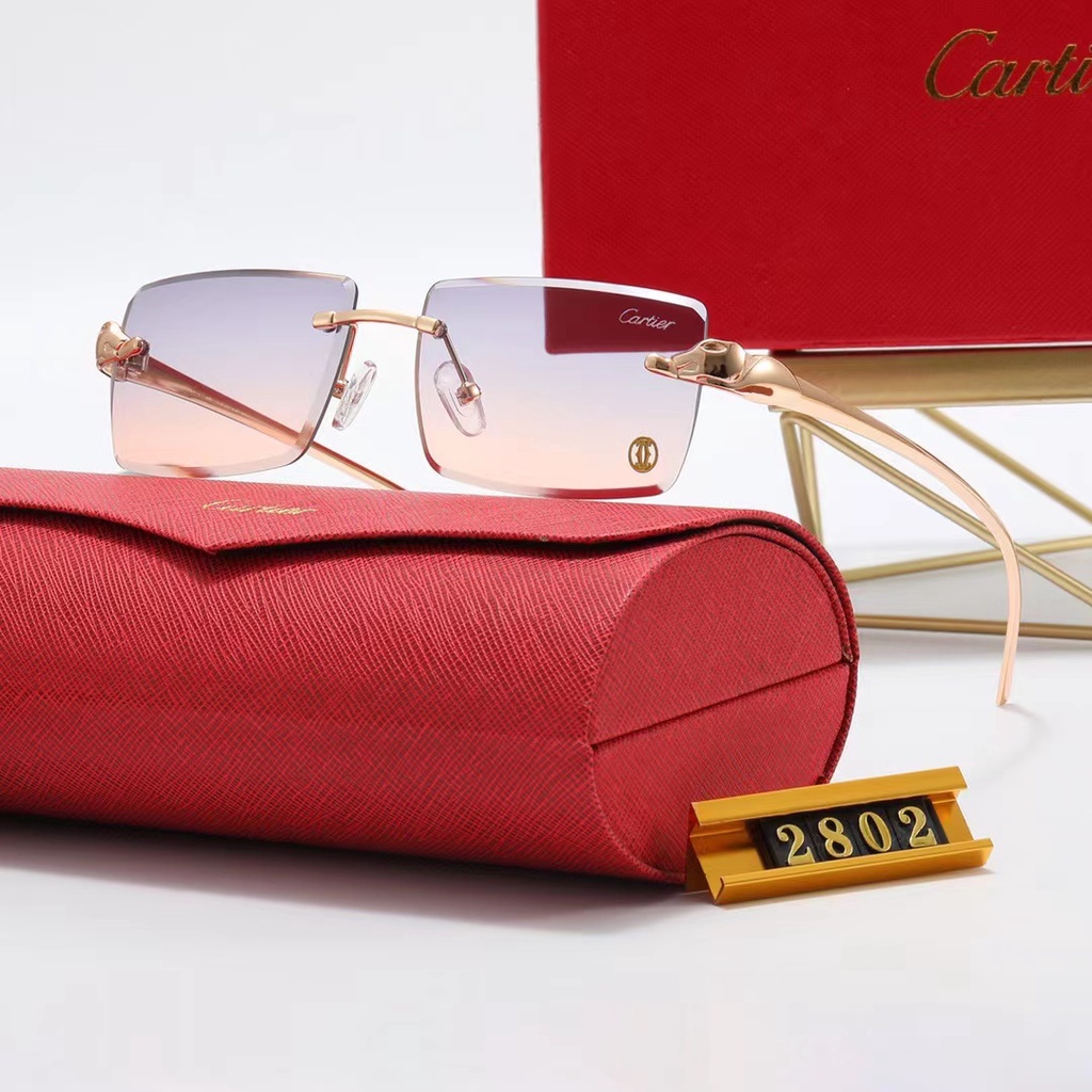 Cartier Gafas De Sol Polarizadas De Moda Para Hombre Y Mujer universal retro red Rojo pop ins Pequena Caja Fresca UV400 Shopee Colombia