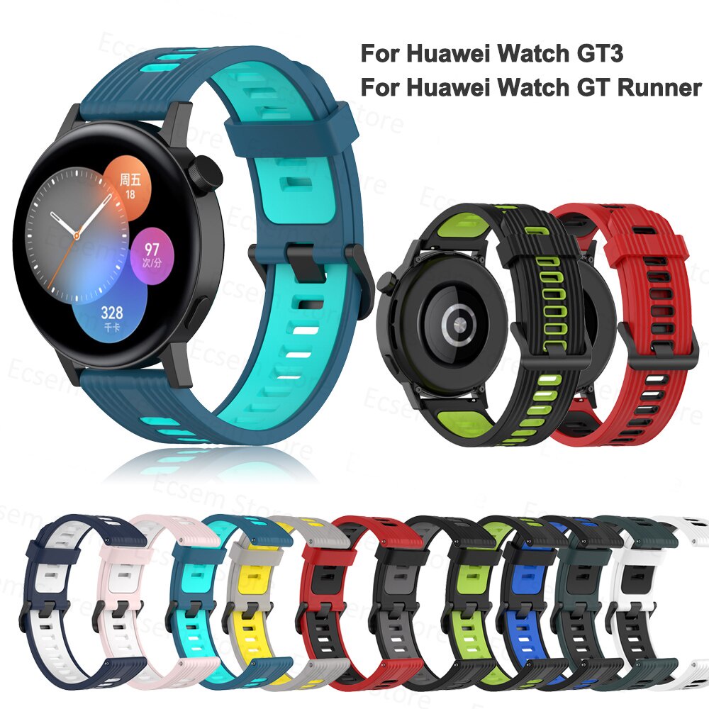 Comprar Pulsera de silicona de 22mm para reloj inteligente Huami Amazfit  GTR 4 3 2 Pro, correa de reloj para Suunto 9 Peak / Ticwatch pro 3 lite