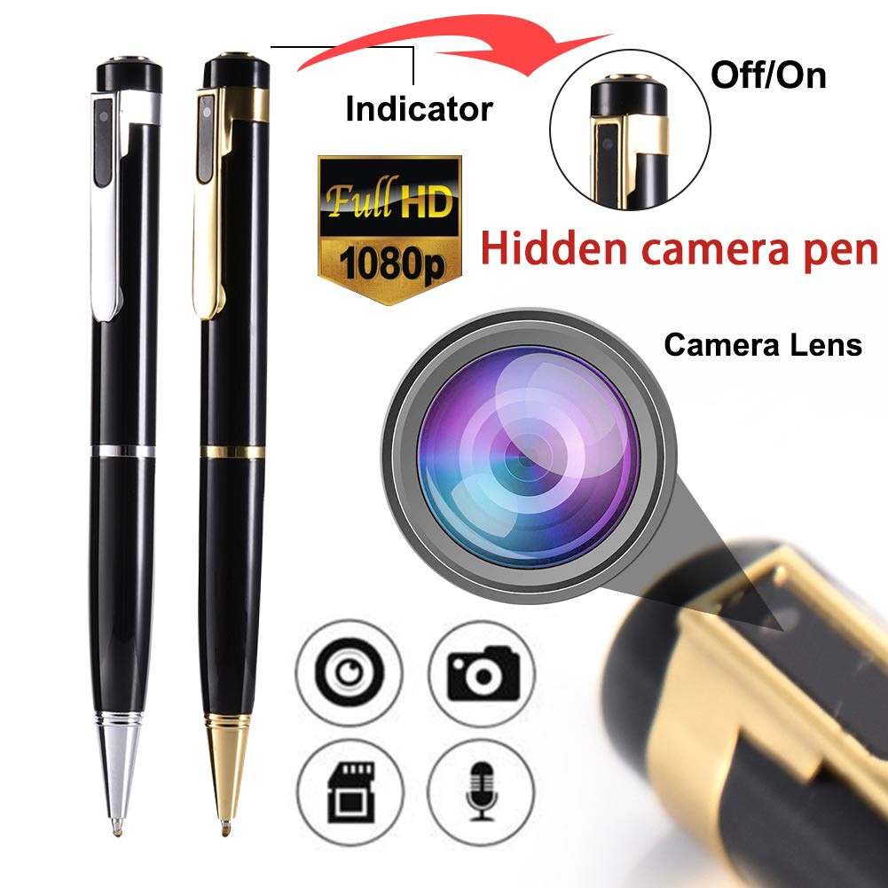 Mini Bolígrafo Espía Cámara 1080P Grabación Pluma Oculta-, Con Pequeña  Micro Para Equipo