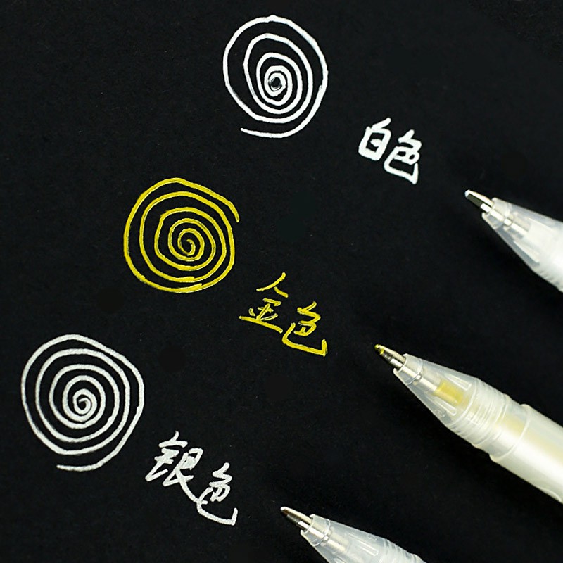 9 Bolígrafos De Gel Blancos Para Papel Negro – Puntas 0.6/0.8/1.0 Mm – Tinta Opaca Y Permanente Para Acuarela, Bullet Journal Y Manualidades