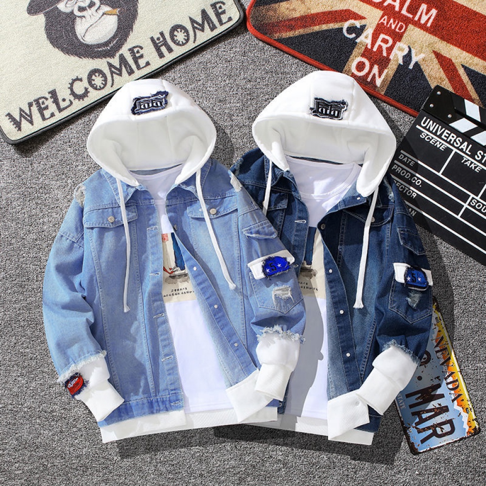 Chaqueta De Mezclilla De Los Hombres De Hip Hop Chaquetas Con Capucha Jean Masculinas Casual Sueltas 2022 Nueva Moda De Primavera Delgada Shopee Colombia