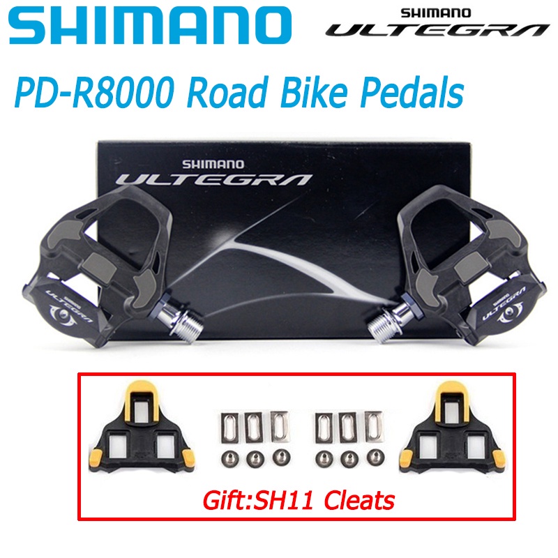 Pedales de carretera Shimano PD-R8000 con calas Shimano SM-SH11