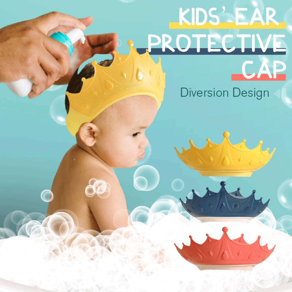 Gorro de baño de silicona para bebé, protección suave, impermeable