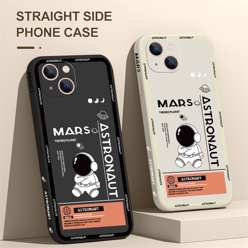 Funda de teléfono con dibujos de astronauta estrella espacial para iPhone 11  13 14 Pro MAX XS XR X 12 Mini 7 8Plus, funda transparente suave de TPU a  prueba de golpes