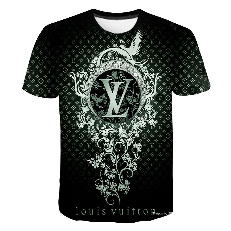 Verano De Manga Corta Camiseta Louis Vuitton Niño Niña Tops Impresión 3D  Casual Cuello Redondo Streetwear Niños