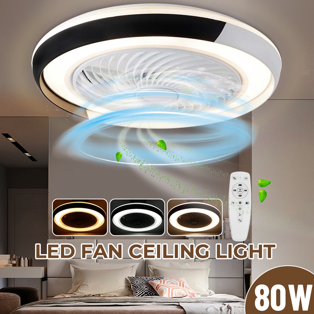 Ventilador de techo LED silencioso con luz, lámpara de techo para  dormitorio de 50 W, con control remoto y lámpara regulable por aplicación  con lámparas de ventilador acrílicas, sala de estar, cocina