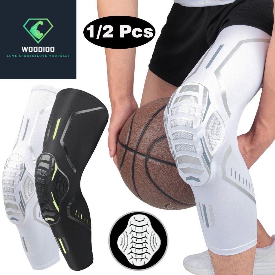 Protectores de rodilla de punto para deportes al aire libre, protección  antilesiones para piernas de baloncesto, rodilleras de soporte elástico  para Fitness, 1 Uds. - AliExpress