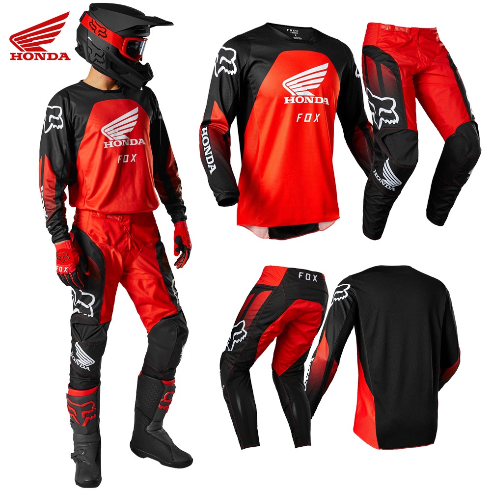 Fox Racing Honda Trajes De Motociclo Motocross Conjuntos Engranajes | Shopee Colombia