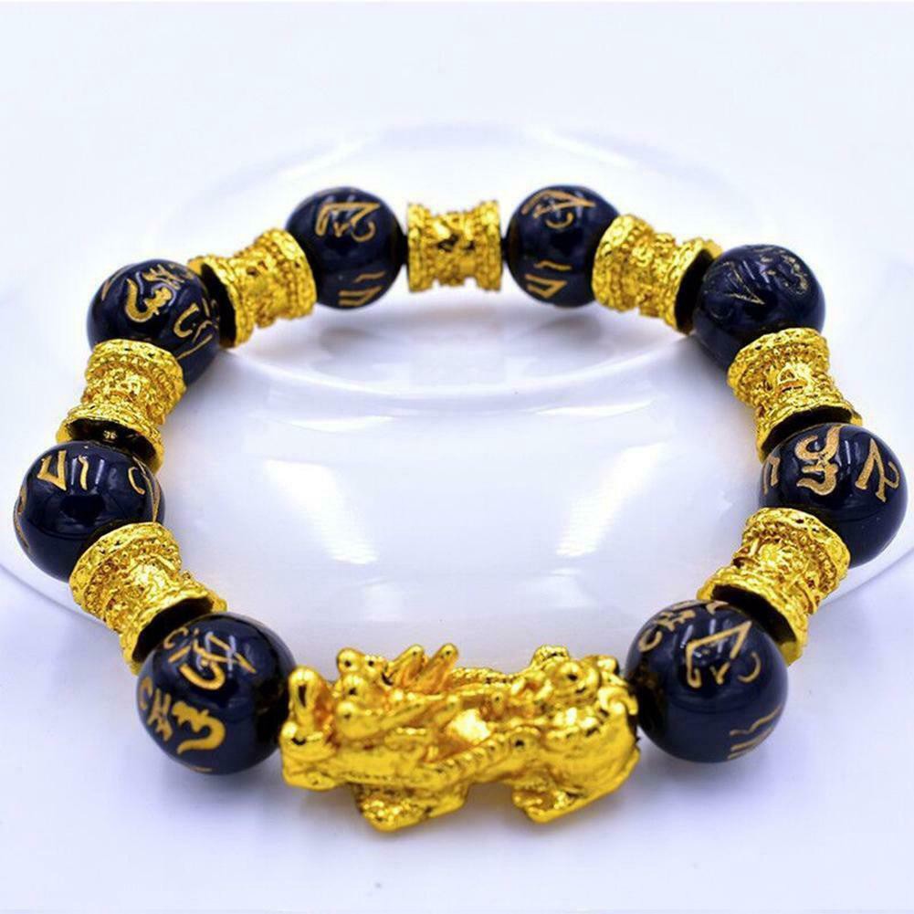 Feng Shui- Pulsera Pixiu De Obsidiana Negra Mantras Escritos | Meses