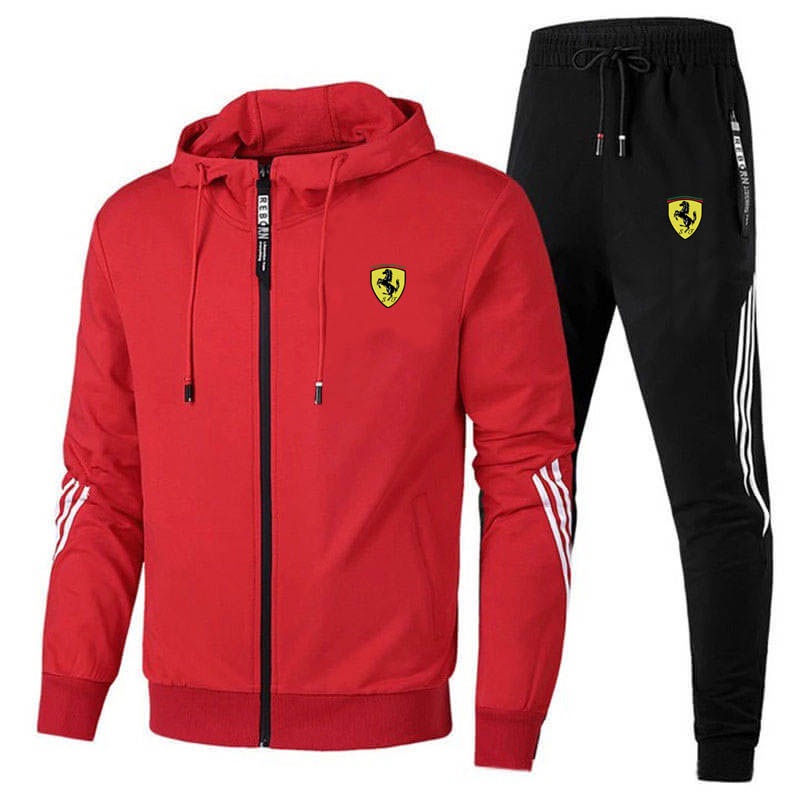 Ferrari Hombre Joggers Streetwear Hombres Ropa Deportiva Sudaderas  Pantalones Conjunto Primavera Otoño Chándal Sudadera