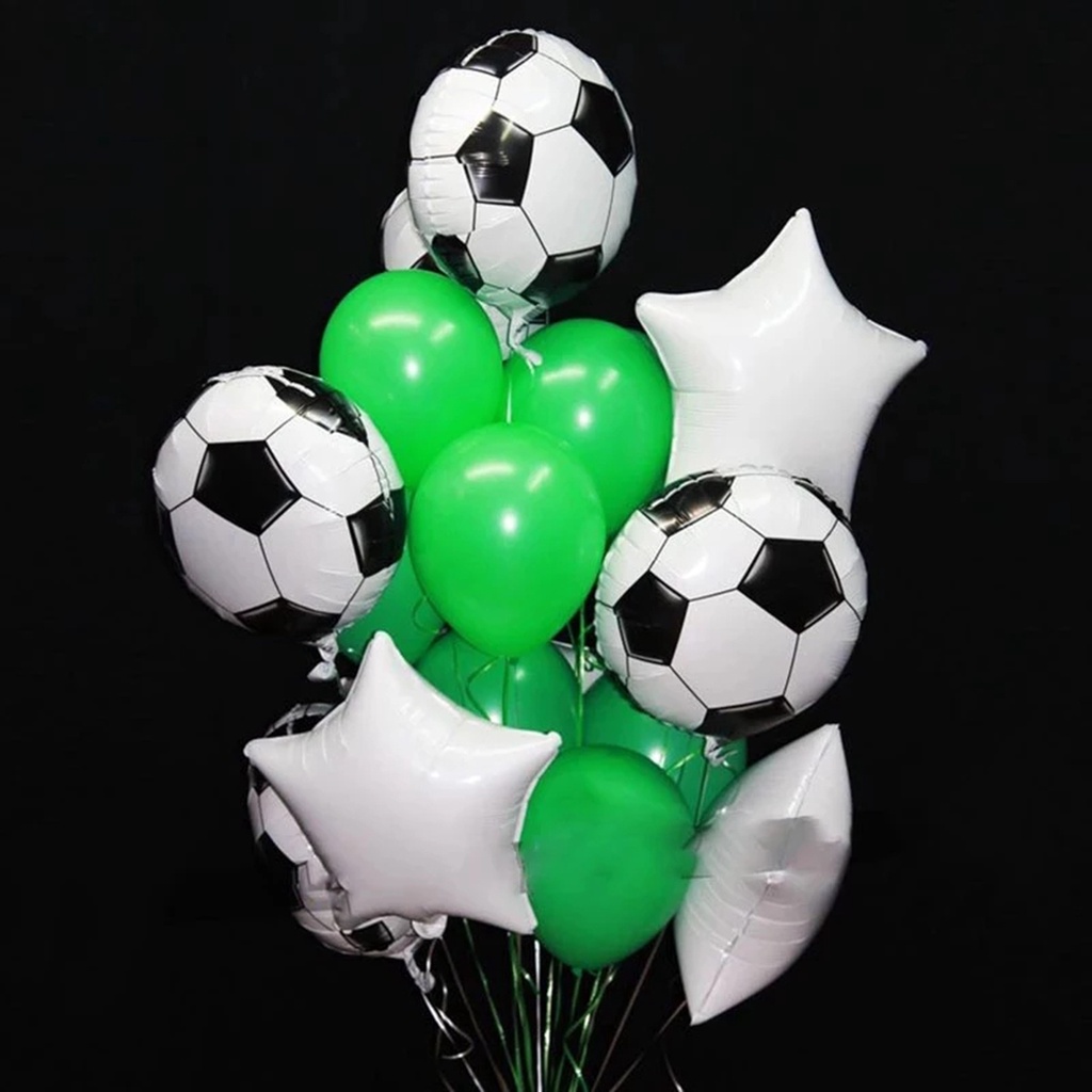 Paquete de 16, juego de globos de fútbol de 18 pulgadas, suministros de  fiesta de cumpleaños de fútbol, globos redondos de aluminio para  decoraciones