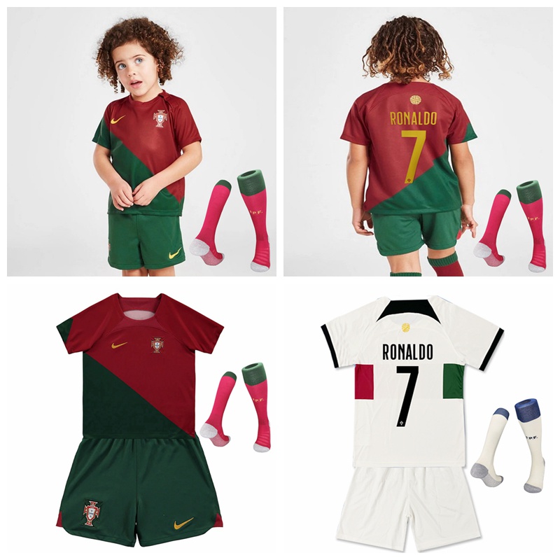 2022 Portugal Jersey Niños 3-15 Años-Camiseta De Fútbol Para cr7 cristiano  ronald kids Camisetas