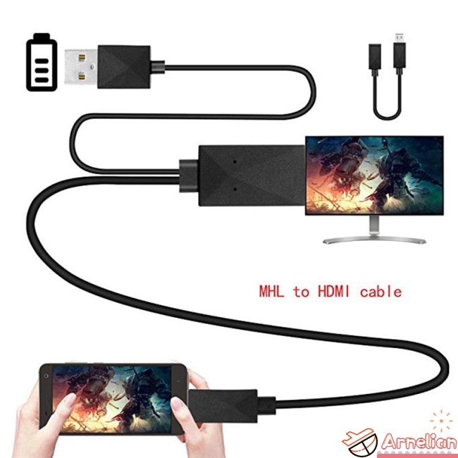 NE Adaptador De Cable De TV Micro USB HDMI 1080P HD De 5 Pines Y 11 Para  Teléfono Android