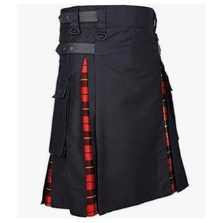 Hombre Vintage Kilt Escocia Moda Gótica Kendo Faldas de bolsillo Ropa  escocesa