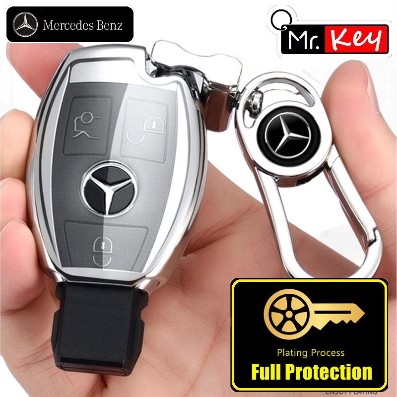 Mr.Key] Funda De TPU Para Llave De Mercedes Benz C180/C200 Cc/A  Clase/A200bag/GLC/GLA Del Coche Completa Protectora Shell Llavero