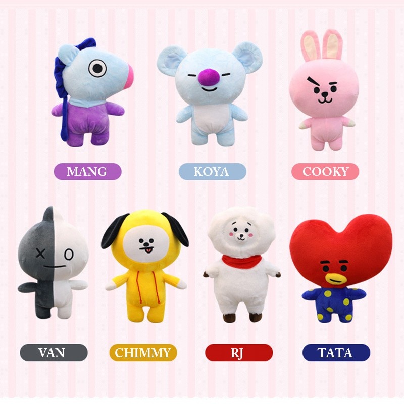 KPOP BTS BT21 Standing Doll 25cm/35cm Soft Plush Toy 12cm For Gift