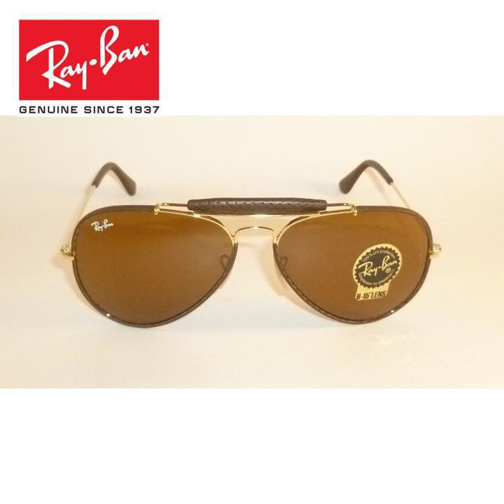  Ray-Ban Gafas de sol de aviador para hombre (RB3422) Metal,  Cuero Marrón Claro/Amarillo Polarizado : Ropa, Zapatos y Joyería