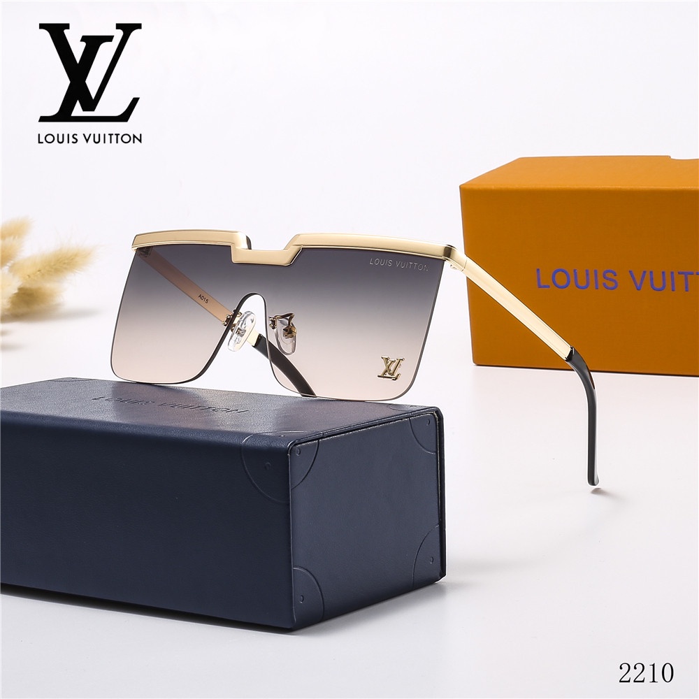 LV Gafas De Sol Polarizadas De Lujo Para Hombre Y Mujer universal retro red  Roja pop Pequeñas Frescas UV400