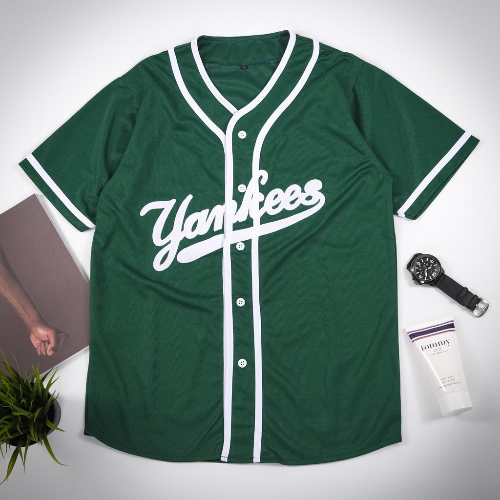 Green yankees baseball Jersey hombres y mujeres