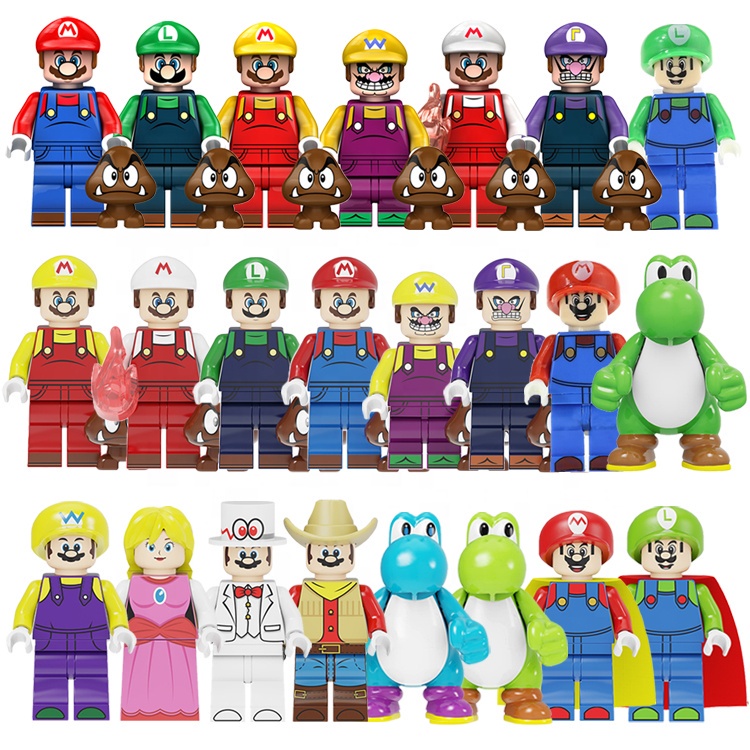 Minifiguras De Jogo Super Mario Yoshi Luigi Mini Figuras Brinquedos CY8001  - Escorrega o Preço