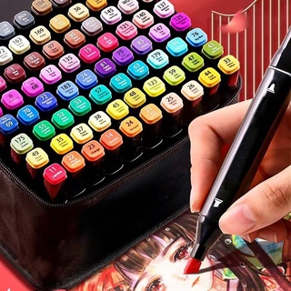 Marcadores de alcohol de doble punta de 80 colores, juego de rotuladores  artísticos para niños y adultos, marcadores permanentes para colorear