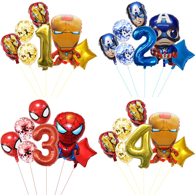 Columna de globos de Spiderman, columna de globos sin base, Avengers