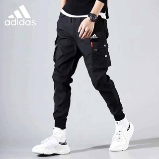 Nuevos pantalones para hombre con bolsillos laterales Cargo con cremallera  negro Hip Hop Casual pantalones para correr para hombre moda ropa de calle