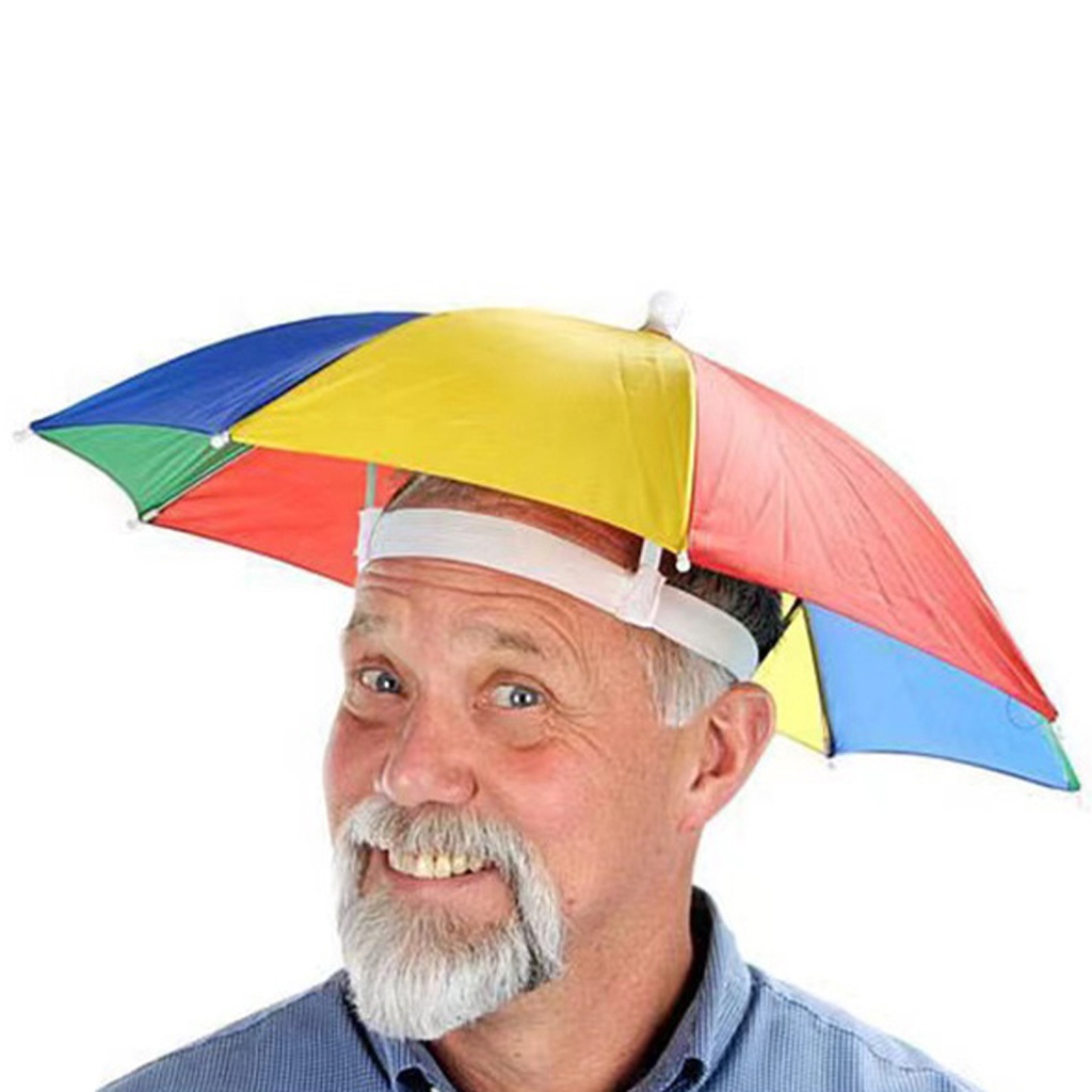 Sombrero de Paraguas, Paraguas de Cabeza Plegable con Diadema