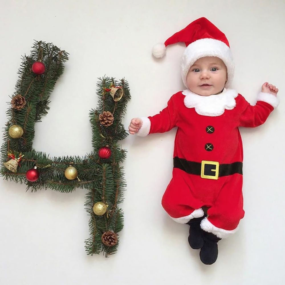 Mi primera Navidad Traje de bebé recién nacido Ropa ropa Niña Niño Rojo  Romper Traje Regalos de Navidad 22