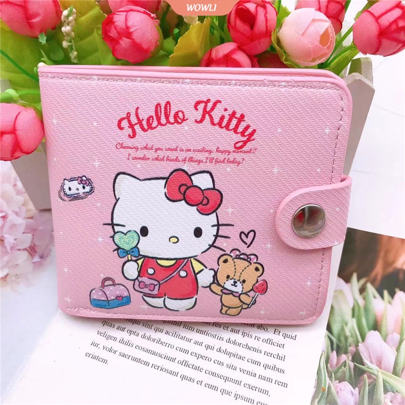 Cartera Sanrio Para Mujer Hello Kitty Kuromi Kawaii Corta Moda PU