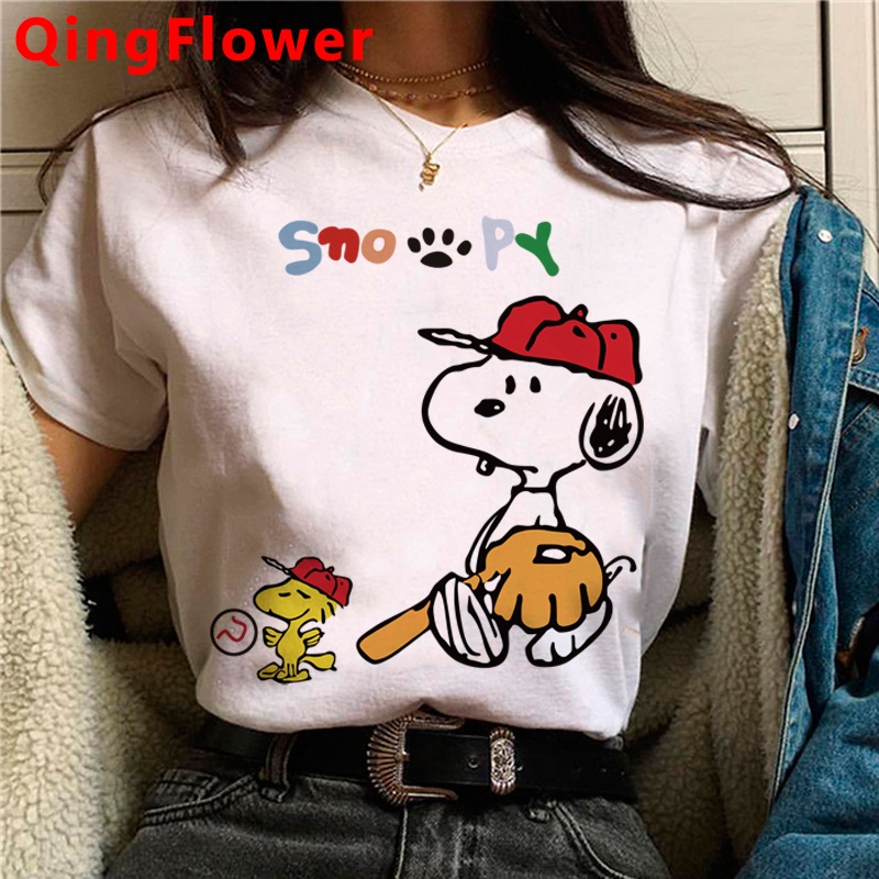 Snoopy Ropa Camiseta Mujer 2022 ulzzang Más El Tamaño harajuku