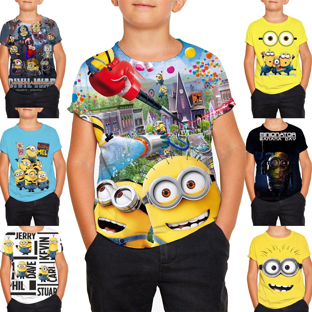 Camiseta De La Pel cula De Los Minions Para Ni os Camisa De Cuello