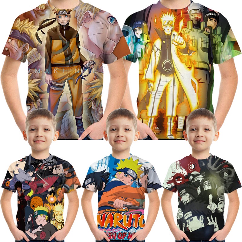 Nueva Moda Ropa Infantil Naruto Camiseta Niños Manga Corta Dibujos ...