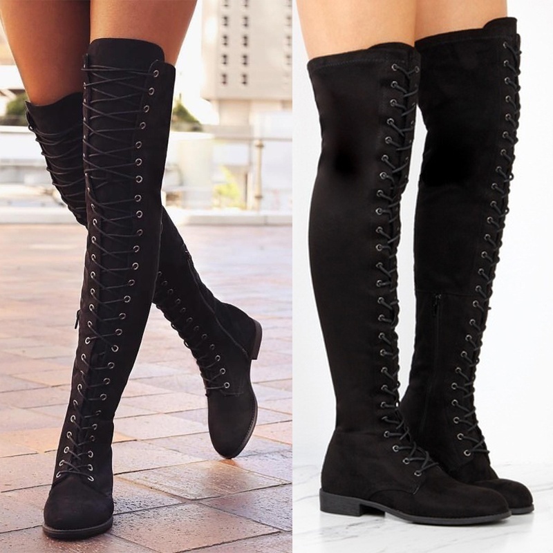 Botas planas best sale largas mujer