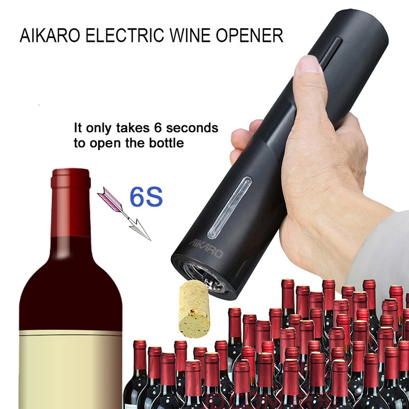 Abridor de vino eléctrico con Base de carga, sacacorchos