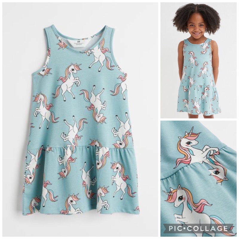 H m vestido turquesa unicornio ni os