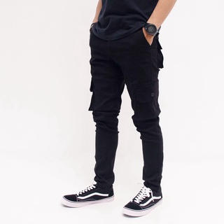 HITAM Pantalones Largos De Carga Hombres Original Jumbo Slimfit Ej rcito Loreng Cargo Pantal n Talla Grande Adulto Chargo Negro Premium Jogger Distro